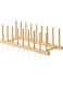 BIGTHREE Bamboo Dish Drying Rack, 8-slot Vertical Plate Organizer for Cabinet, Pot Lid Holder, Cutting Board &amp; Bowl Storage, Kitchen Cabinet Organizer for Dishes, Cups, and More