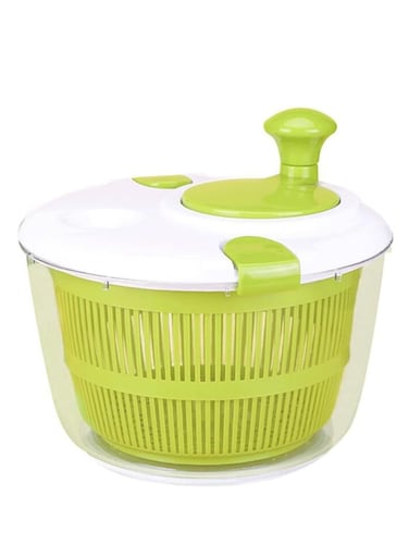 Salad Vegetable Dehydrator Salad Rotor with Handle - Manual Lettuce Washing Machine &amp; Dry Clothing Machine, Easy Water Drainage, Green Color