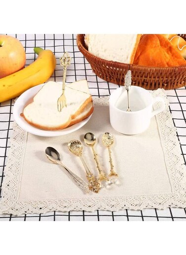 Royal Style Mini Coffee Spoons And Fork Set Gold 11.8 x 2cm