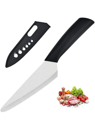 Ceramic Knife 6 inch Chef Knife White Blade Small Paring Knife Fruit and Vegetable knife Longer Sharp Rust Proof Stain Resistant