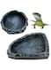Reptile Feeding Bowl, 2 Pcs Reptile Water Dish Food Bowl Set Reptile Feeder Food &amp; Water Dish Corner Reptile Feeding Terrarium Bowls for Frog Tortoise Hermit Crab Breadworm Feeding for Leopard Gecko