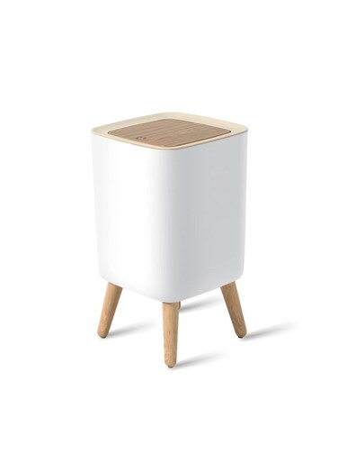 Bathroom Trash Can with Lid, Modern Office Garbage Can with Pop-up Lid, Plastic Wastebasket Trash Bin, Nordic Style Trash Can for Toilet, Living Room, Bedroom
