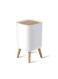 Bathroom Trash Can with Lid, Modern Office Garbage Can with Pop-up Lid, Plastic Wastebasket Trash Bin, Nordic Style Trash Can for Toilet, Living Room, Bedroom