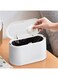 Trash Can with Lid Removable Small Garbage Can, Tiny Plastic Trash Bin, Pop Up Countertop Wastebasket, Counter Garbage Lint Bin for Bathroom,Office,Kitchen,Desk(White)