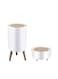 Trash can 1.8 Gallon，Dsektop garbage can 0.5 Gallon (2 Pieces) Mini Trash can with press top Lid, Nordic Modern waste basket, Office, Outdoor，Dog proof trash can(White)