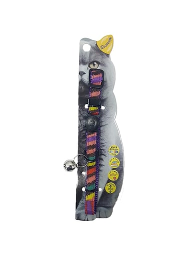 Swooosh Rainbow Cat Nylon Safe Cat Collar - Purple