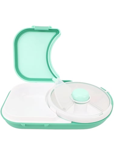 gernie Snack Rotating Container, Snack Container Veggie Platter with 5 Compartment, Rotating Snackle Box Container, Divided Fruit and Snack Tray with Lid,