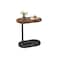 C-Shaped Side Table &ndash; Small Sofa End Table, Metal &amp; Wood Design for Living Room, Bed, Office