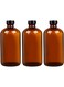 500ML Amber Glass Bottle Set 3PCS   Essential Oil Bottle   DIY Refillable Glass Bottles   Perfume Mixing Bottle   Bathroom Dispenser   Leakproof Boston Round Container