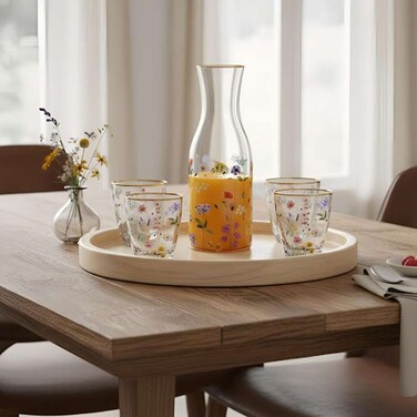 Home Wildflower 5-Piece Carafe Set - Clear