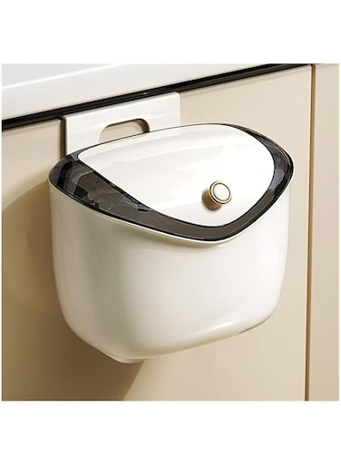 ORCHID M&reg;Hanging Small Trash Can with Lid,Kitchen Waste Basket 6Liter Mountable Indoor Compost Bucket Garbage Can for Cupboard/Bathroom/Bedroom/Office/Camping