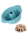 Duomama 9.6 Inch Blue Silicone Fluted Pan - Non-Stick Baking Mold with Sturdy Handle for Cake, Bread, Jello, and More - Para Gelatinas - Easy Release Bakeware