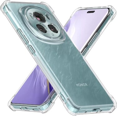 Honor Magic 6 Pro Ultra Slim Crystal Clear Anti-Scratch Bumper Cover, Flexible Soft TPU, Anti-Fall Reinforced Corners, Shockproof (Soft Clear)