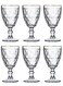 Goblet Set, Set Of Six, Diamond-Shaped Relief Transparent Cup, Can Be Used For Drinking Water, Coffee, Tea, Juice, Milk, 300Ml