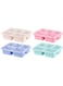 Wesoke Bento Box 4 Pack Lunch Box, 5 Compartment Meal Prep Container, BPA Free Plastic Reusable Food Storage Snack Containers with Transparent Lids for Work Companies Travel, Stackable