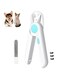 LOPOTION Cat Dog Nail Clippers with Safety Guard,Round Head Trimmer with LED Light to Avoid Over-Cutting ，Professional Grooming Tools Kit for Pet Claw Care，Hidden Nail File for Small Animals Claw Care
