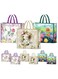 NymphFable 6 Pack Grocery Bags Reusable Peony Colorful Flowers Butterflies Shopping Bags Washable Foldable Tote Bag