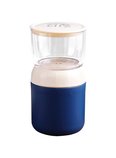 Xunyou Insulated Food Container with Topping Cup for Cereal, Yogurt, Oatmeal, Milk, Granola Storage, On-the-Go Breakfast- Keep Warm &amp; Cold - Portable, Leak-Proof &amp; BPA Free (Blue)