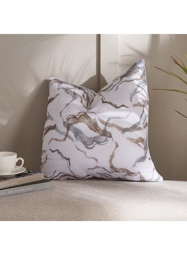 Home Ismeria Printed Filled Cushion 50x50cm-Beige