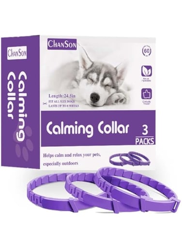 KOWVOWZ 3 Pack Dog Calming Collars, Pheromone Dogs Calming Collar, Calming Collar for Dogs Anxiety Relief Stress 60 Days Long Lasting for Reduce Dog's Anxiety and Stress