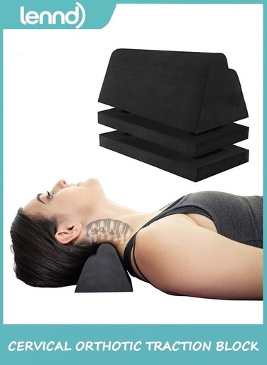 Cervical Orthotic Traction Block, Firm, Spinal &amp; Neck Alignment, Cervical Traction Device &amp; Neck Stretcher