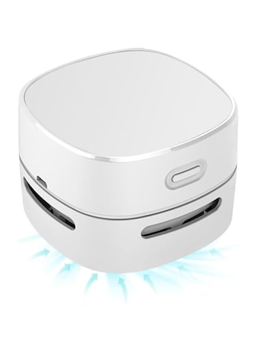 Wisfunlly Mini Desktop Vacuum Cleaner, Portable Table Dust Sweeper, Cordless Table Dust Vaccum Cleaner, USB Charging Desktop Drawer Countertop Dust Collector for Office Home Keyboard School