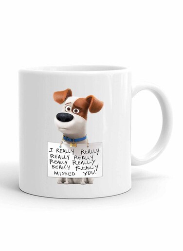 Your Wall I Really Missed You Quote from The Secret Life of Pets Movie Printed Ceramic Coffee Mug 325ml, Perfect Gifting by Spoil Your Wall