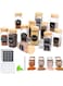 12 Pack Glass Jars with Bamboo Lids, 120ml Airtight Spice Jars Set with Extra Labels and Pen, for Dry Food Canisters, Spice, Coffee, Beans, Candy, Nuts, Herbs 12 Pack Glass Jars with Bamboo Lids, 120