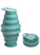 Xspring Folding Water Bottle, 500ml Folding Silicone Bottle, Shockproof, Leakproof, BPA Free, Portable Water Bottle with Anti-collapse Ring, Suitable for Travel, Gym, Hiking, Outdoor