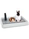 Angju 38 * 31 * 6.5cm Rabbit Litter Box Bunny Litter Pan,Guinea Pig Litter Tray Small Animal Litter Pet Toilet Potty Rectangular Rabbit Bedding Tray Ferrets Cage