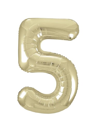 Unique Party 53835-34" Giant Gold Foil Number 5 Balloon