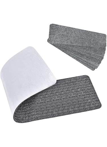 Cestbella Stair Carpet Treads Non Slip Staircase Step Mat, Felt Stairs Runner Rugs 10PCS Stick On Stair Treads with Rubber Indoor Washable Steps Pads Edging Stair Mat for Kids Elders Pets 25x76cm