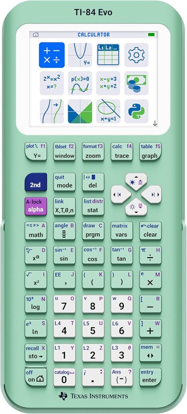 Texas Instruments Calculator TI-84 Evo Graphing Calculator Plus Online Version - Mint (International Version)