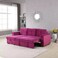 Wooden Twist Madera 5 Seater L-Shape Sofa Cum Bed with Comfort Cushion (Violet)