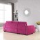 Wooden Twist Madera 5 Seater L-Shape Sofa Cum Bed with Comfort Cushion (Violet)