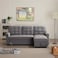 Wooden Twist Modern 5 Seater L-Shape Sofa Cum Bed with Comfort Cushion (Dark Grey)