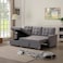 Wooden Twist Modern 5 Seater L-Shape Sofa Cum Bed with Comfort Cushion (Dark Grey)