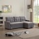 Wooden Twist Modern 5 Seater L-Shape Sofa Cum Bed with Comfort Cushion (Dark Grey)