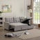 Wooden Twist Modern 5 Seater L-Shape Sofa Cum Bed with Comfort Cushion (Grey)