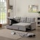 Wooden Twist Modern 5 Seater L-Shape Sofa Cum Bed with Comfort Cushion (Grey)