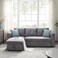 Wooden Twist Modern Style Sectional Sleeper 5 Seater L-Shape RHS Sofa Bed with Comfort Cushion
