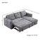 Wooden Twist Modern Style Sectional Sleeper 5 Seater L-Shape RHS Sofa Bed with Comfort Cushion
