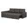 Wooden Twist Wide 5 Seater L-Shape Sofa Bed with Comfort Cushion (Charcoal Grey)