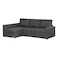 Wooden Twist Wide 5 Seater L-Shape Sofa Bed with Comfort Cushion (Charcoal Grey)