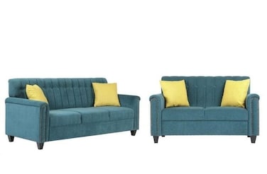 Contemporary Style Sofa Set In Blue Color
