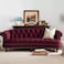 Chesterfield Graceful Velvet 3 Seater Rolled Arm Sofa (Walnut Legs)