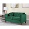 Velvet Square Arm Loveseat 2 Seater Sofa