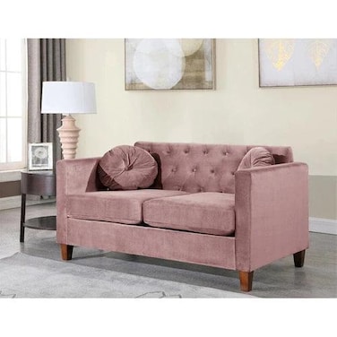 Velvet Square Arm Loveseat 2 Seater Sofa