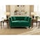 Square Arm Loveseat 2 Seater Sofa (Walnut Legs)