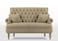 Premium Compact 2 Seater Sofa With Legs In Teak Finish With Cushions
